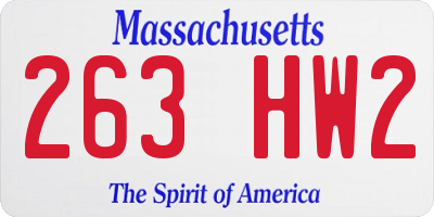 MA license plate 263HW2