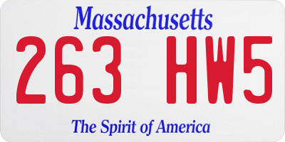MA license plate 263HW5