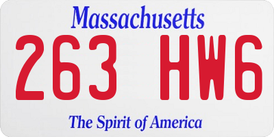 MA license plate 263HW6