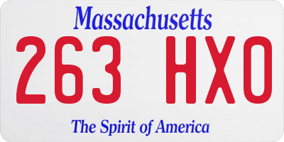 MA license plate 263HX0