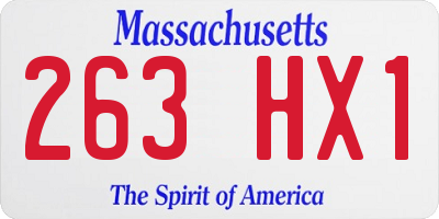 MA license plate 263HX1