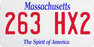MA license plate 263HX2