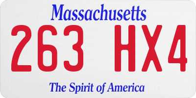 MA license plate 263HX4
