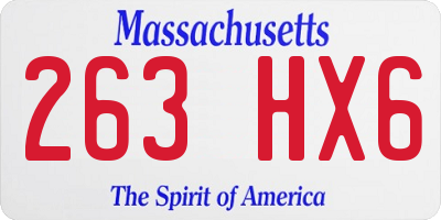 MA license plate 263HX6