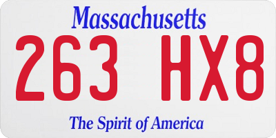 MA license plate 263HX8