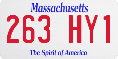 MA license plate 263HY1