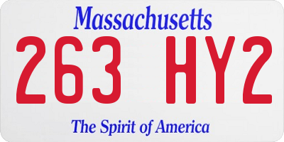 MA license plate 263HY2