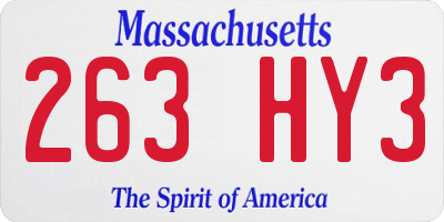 MA license plate 263HY3