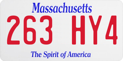 MA license plate 263HY4