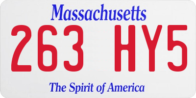 MA license plate 263HY5