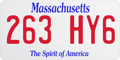 MA license plate 263HY6