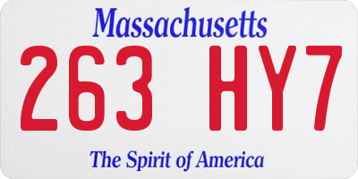 MA license plate 263HY7