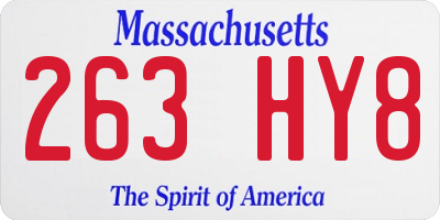 MA license plate 263HY8