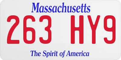 MA license plate 263HY9
