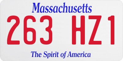 MA license plate 263HZ1