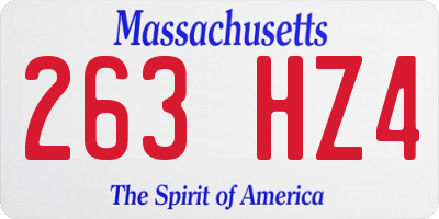 MA license plate 263HZ4