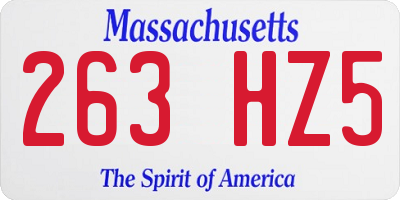 MA license plate 263HZ5