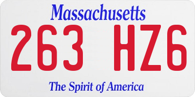 MA license plate 263HZ6
