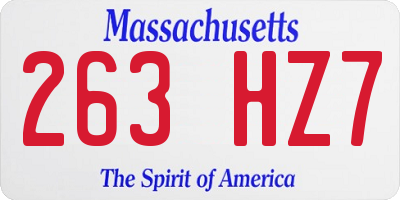 MA license plate 263HZ7