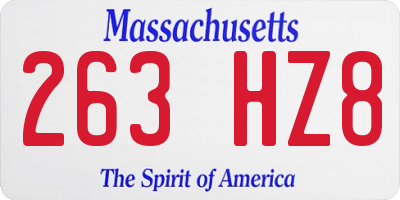 MA license plate 263HZ8