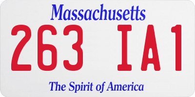 MA license plate 263IA1
