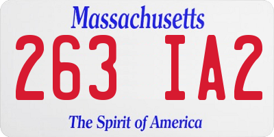 MA license plate 263IA2