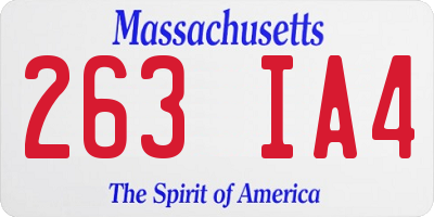 MA license plate 263IA4