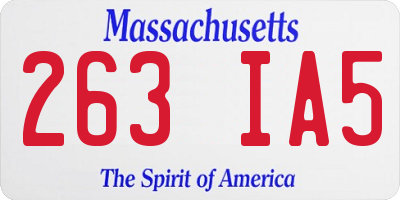 MA license plate 263IA5