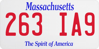 MA license plate 263IA9