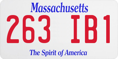 MA license plate 263IB1