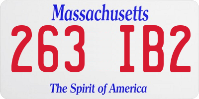 MA license plate 263IB2