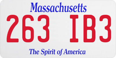 MA license plate 263IB3
