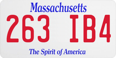 MA license plate 263IB4