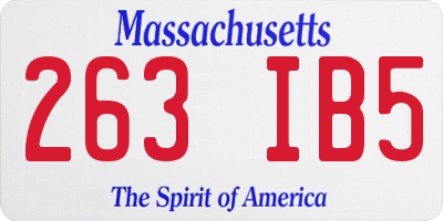 MA license plate 263IB5