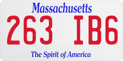 MA license plate 263IB6