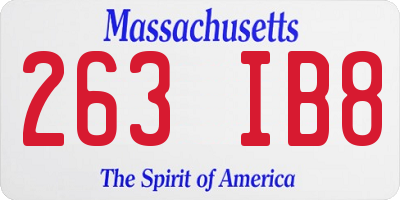 MA license plate 263IB8