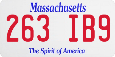 MA license plate 263IB9