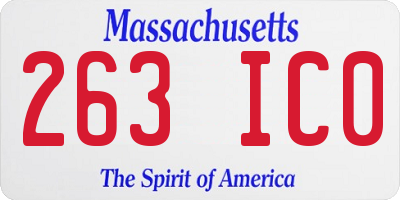 MA license plate 263IC0