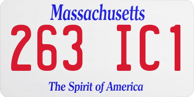MA license plate 263IC1