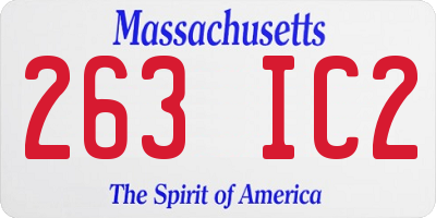 MA license plate 263IC2