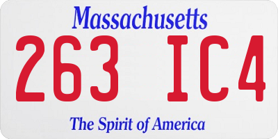 MA license plate 263IC4