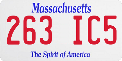 MA license plate 263IC5