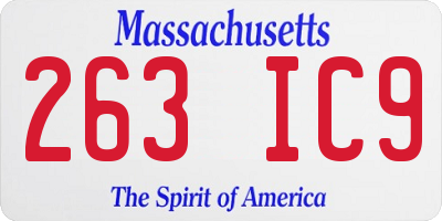 MA license plate 263IC9