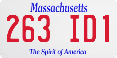 MA license plate 263ID1