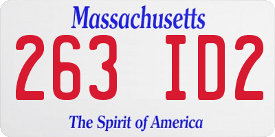 MA license plate 263ID2