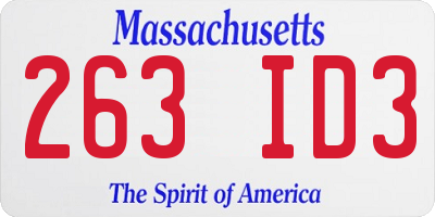 MA license plate 263ID3