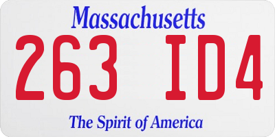 MA license plate 263ID4