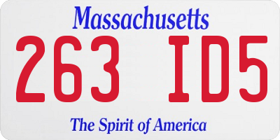 MA license plate 263ID5