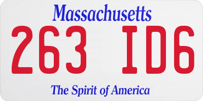 MA license plate 263ID6