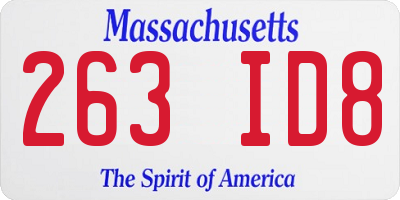 MA license plate 263ID8